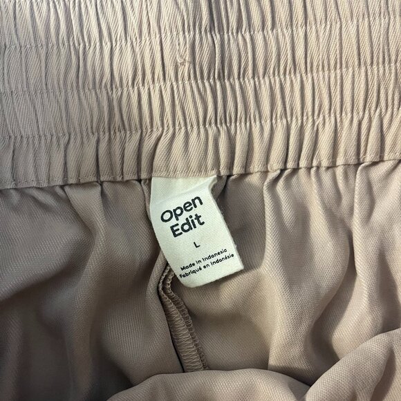 Open Edit. Women's wide leg pants size L. Cream color. Made in Indonesia. NWT. - Picture 4 of 6